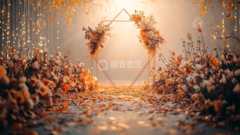 高清大图下载【趣麦麦图】秋日浪漫婚礼拱门