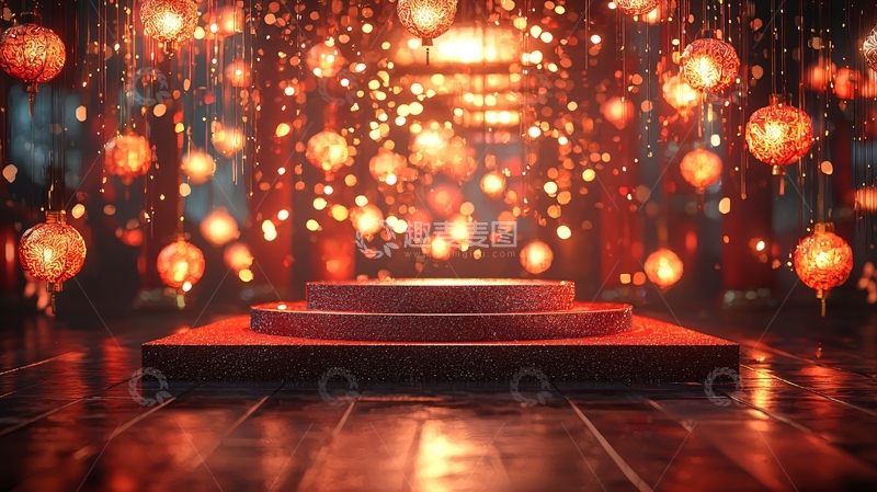高清大图下载【趣麦麦图】红灯笼梦幻舞台