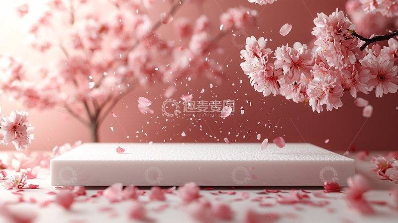 高清大图下载【趣麦麦图】粉色樱花飘落