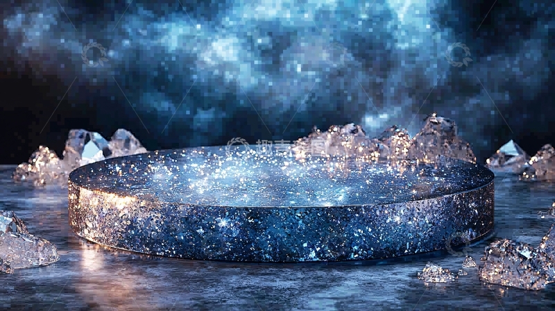 高清大图下载【趣麦麦图】冰晶圆形展台