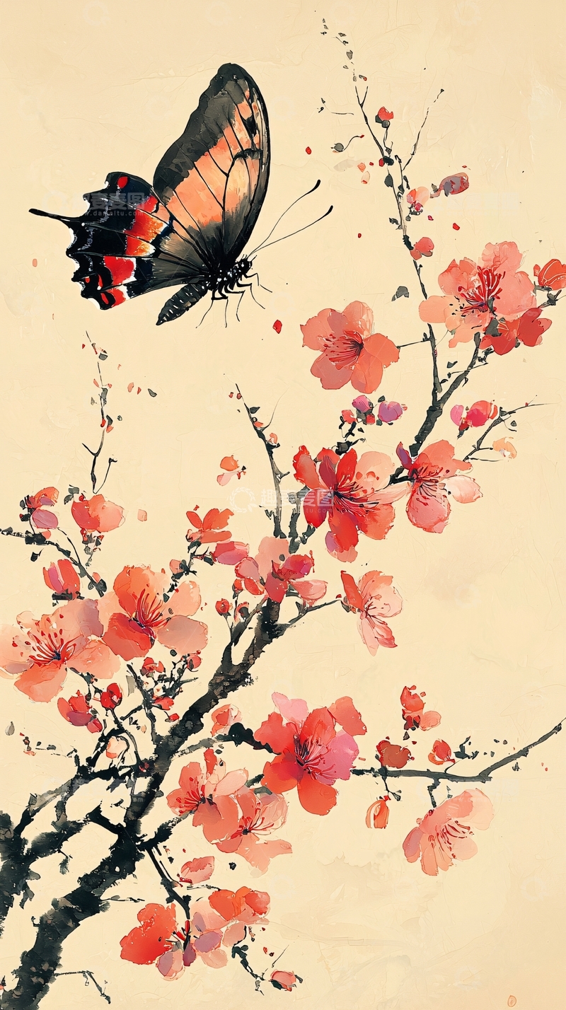 高清大图下载【趣麦麦图】水墨蝴蝶