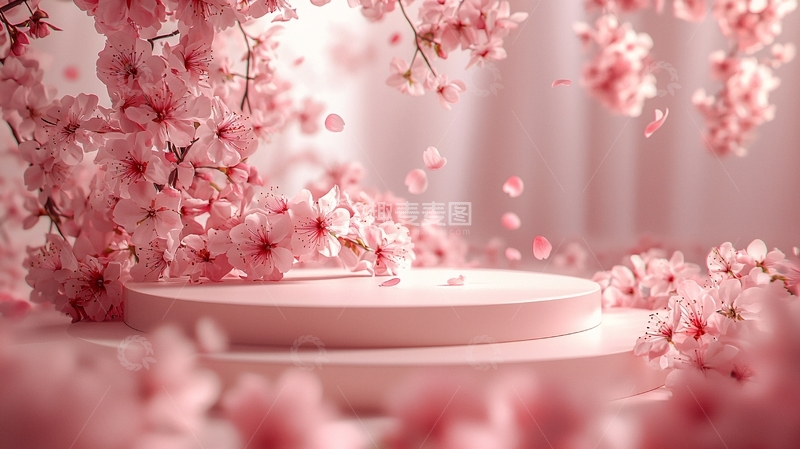 高清大图下载【趣麦麦图】粉色樱花背景
