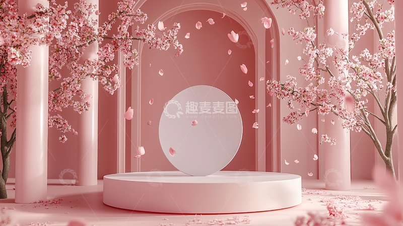 高清大图下载【趣麦麦图】粉色樱花梦幻场景