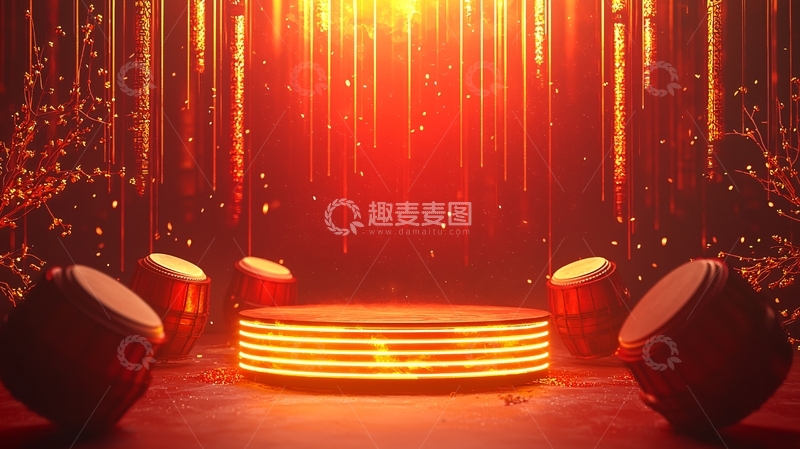 高清大图下载【趣麦麦图】红色舞台灯光