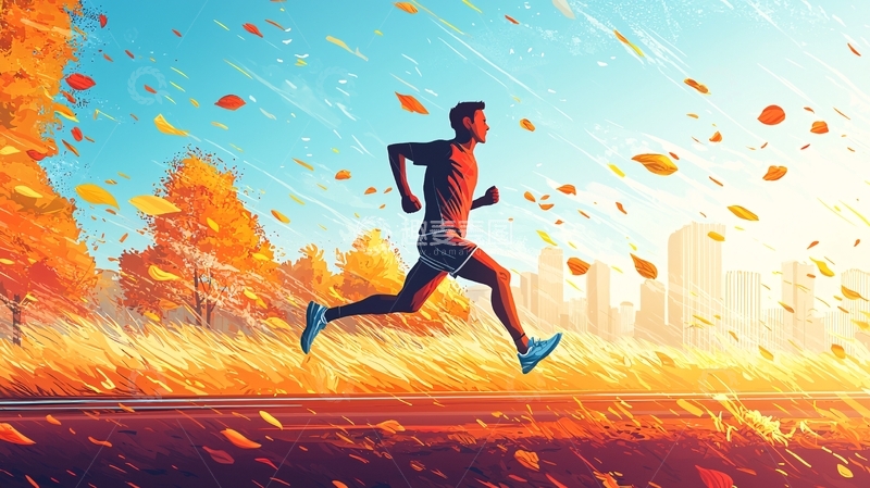 高清大图下载【趣麦麦图】秋季跑步