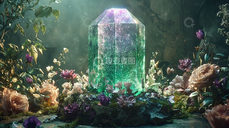 高清大图下载【趣麦麦图】绿宝石晶体