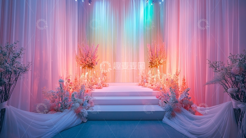 高清大图下载【趣麦麦图】浪漫粉色婚礼舞台