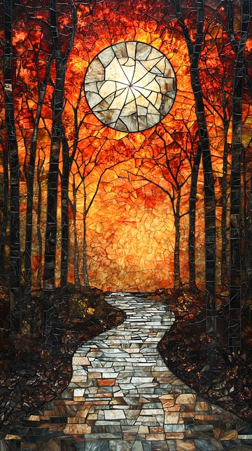 秋日森林马赛克画