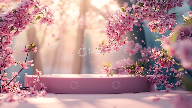 高清大图下载【趣麦麦图】粉色樱花背景