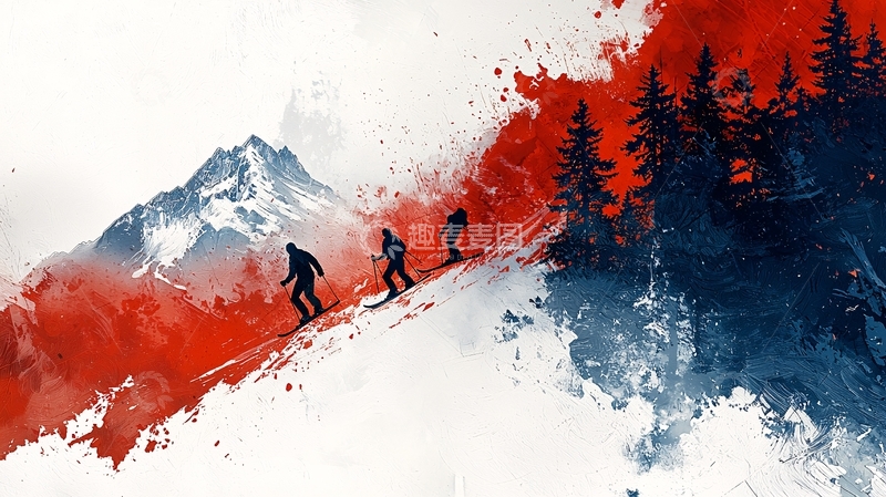 高清大图下载【趣麦麦图】滑雪者