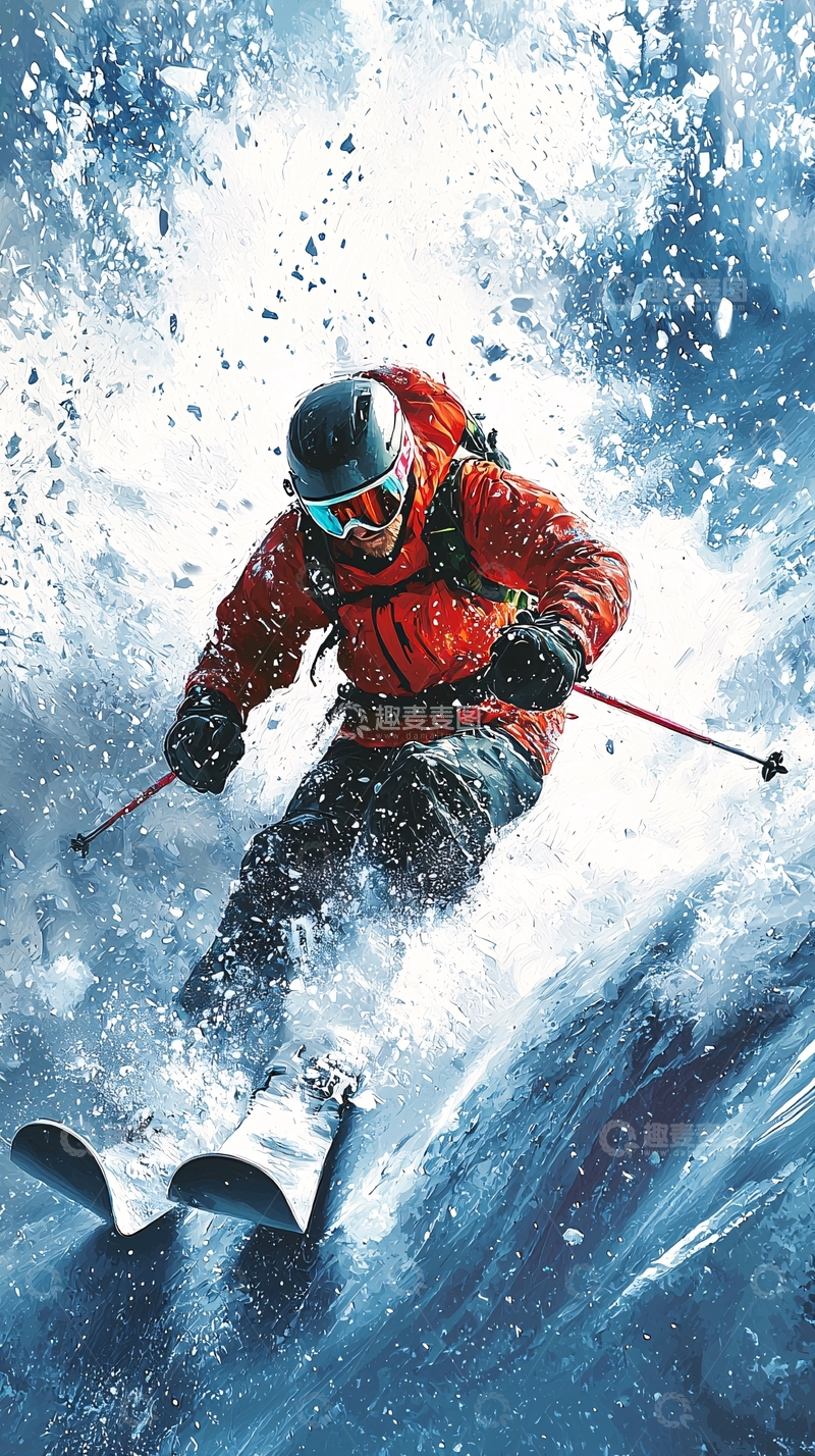 高清大图下载【趣麦麦图】滑雪运动员
