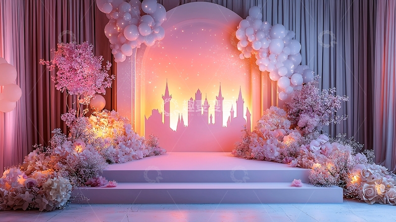 高清大图下载【趣麦麦图】梦幻城堡主题背景
