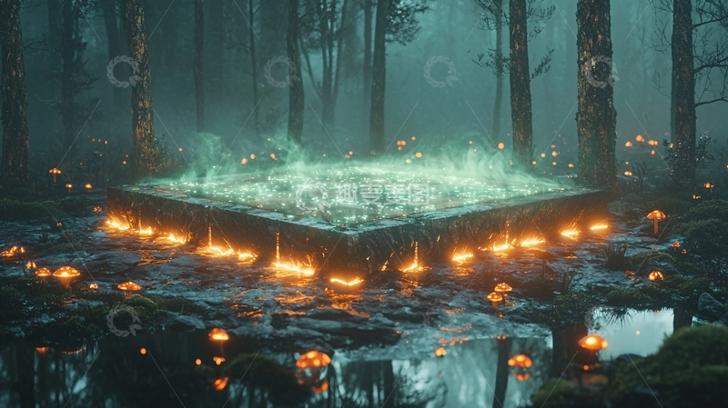高清大图下载【趣麦麦图】神秘森林祭坛