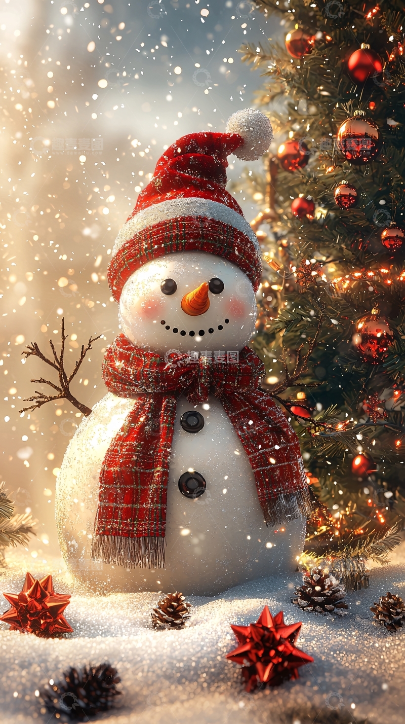 高清大图下载【趣麦麦图】圣诞雪人