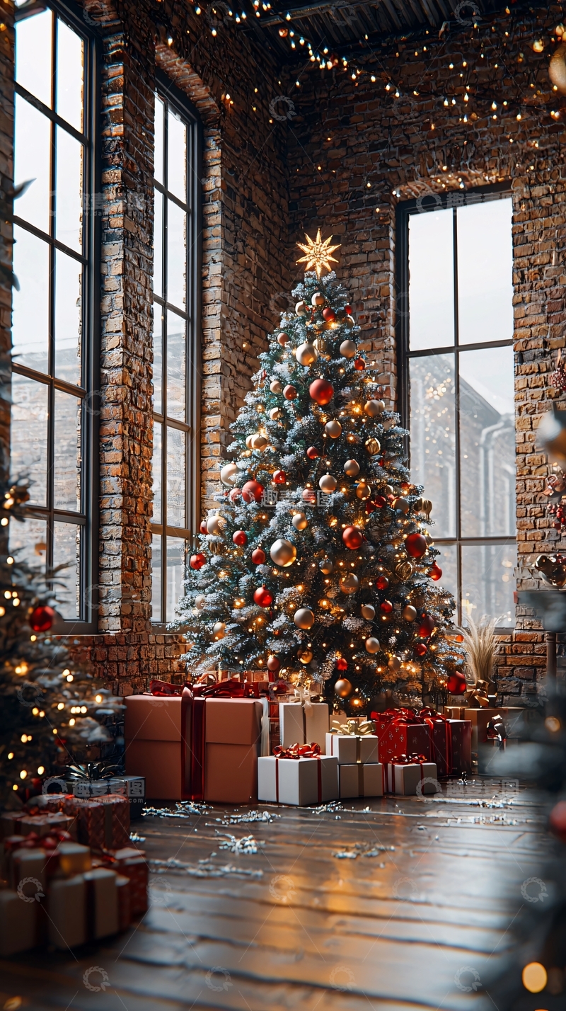 高清大图下载【趣麦麦图】工业风圣诞树