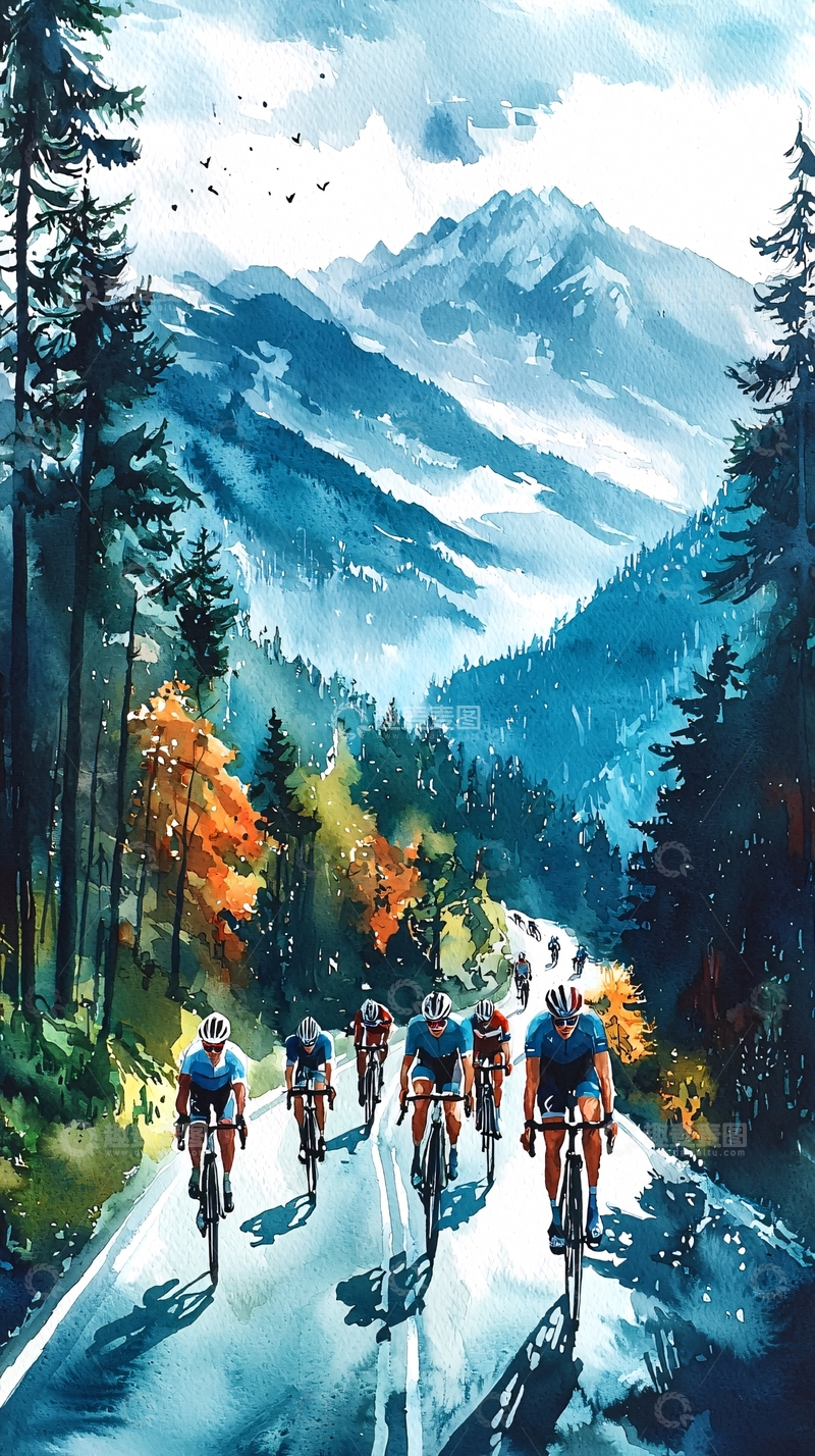 高清大图下载【趣麦麦图】公路自行车赛
