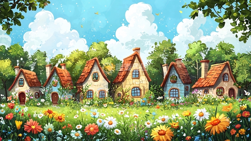 高清大图下载【趣麦麦图】童话风格田园乡村房屋