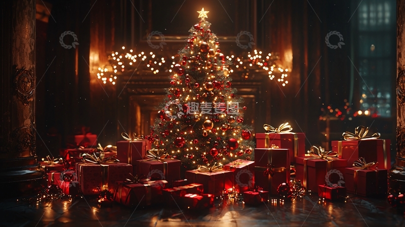 高清大图下载【趣麦麦图】奢华圣诞树