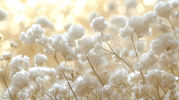 阳光下的白色满天星