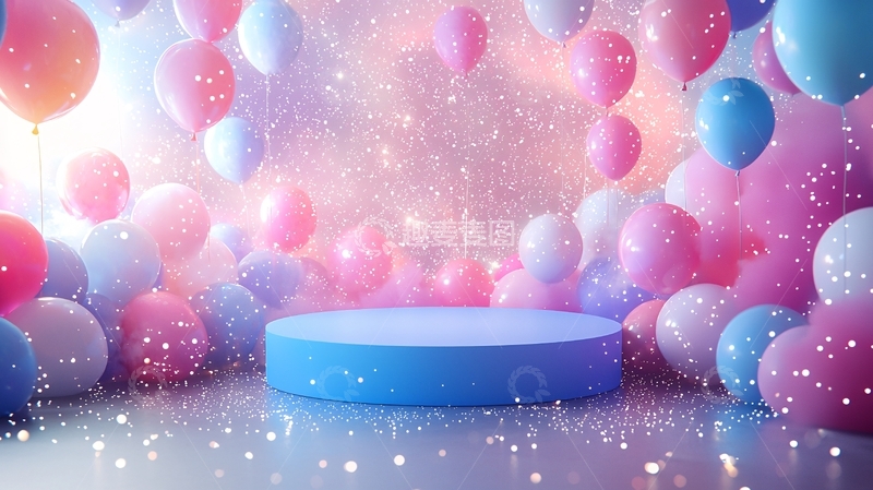 高清大图下载【趣麦麦图】梦幻粉色气球背景