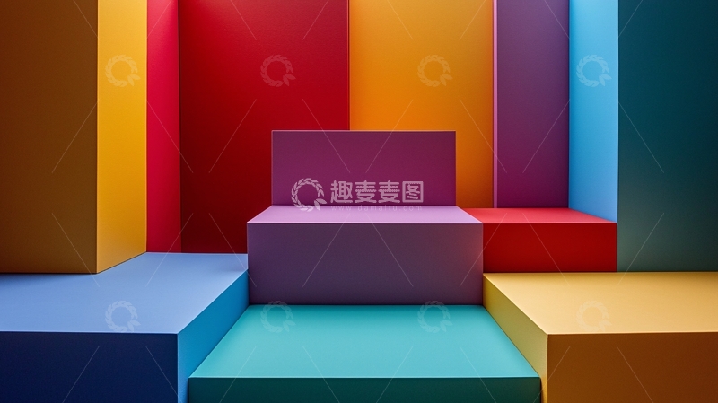 高清大图下载【趣麦麦图】彩色几何背景