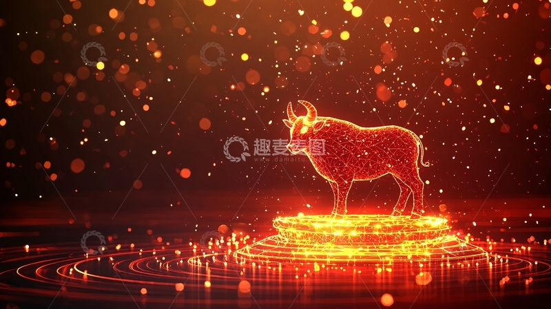 高清大图下载【趣麦麦图】发光牛