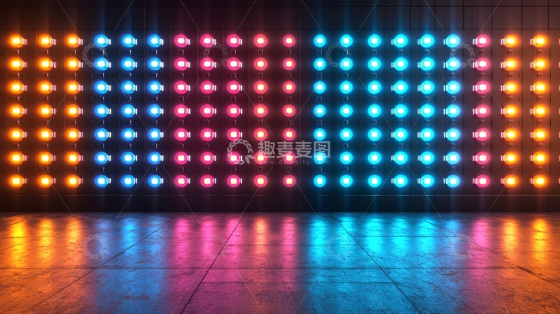 高清大图下载【趣麦麦图】彩色灯光墙
