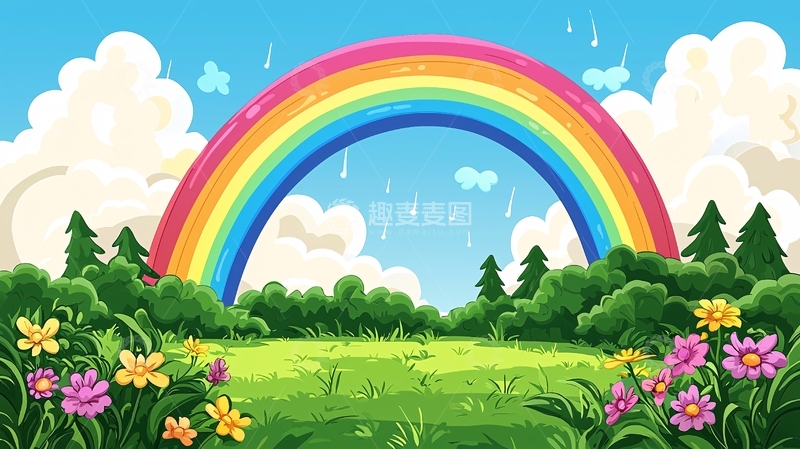 高清大图下载【趣麦麦图】彩虹背景图