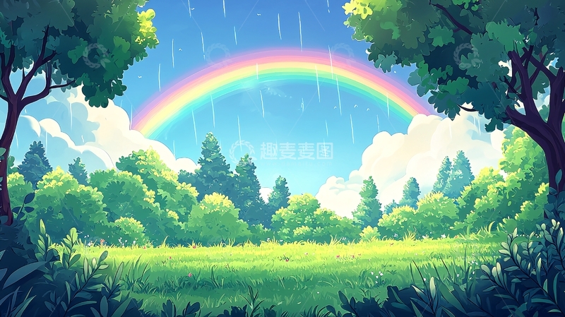 高清大图下载【趣麦麦图】彩虹雨林