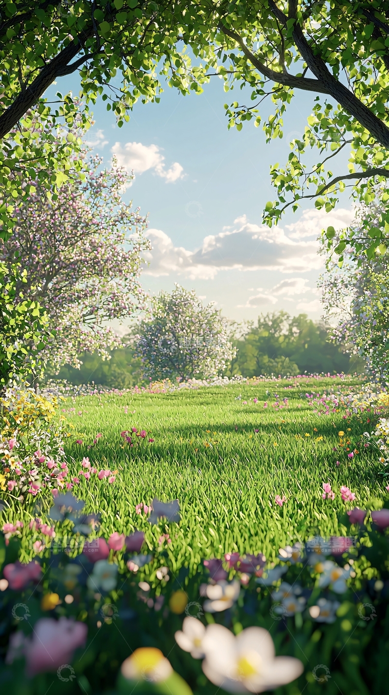 高清大图下载【趣麦麦图】绿意盎然的春日田园风光