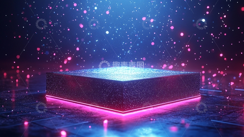 高清大图下载【趣麦麦图】炫酷霓虹灯立方体