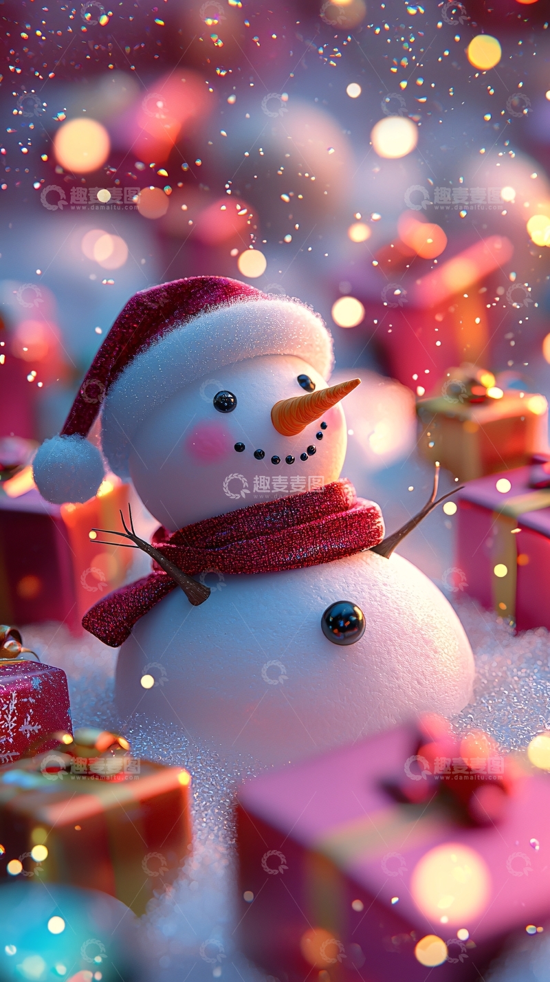高清大图下载【趣麦麦图】圣诞雪人