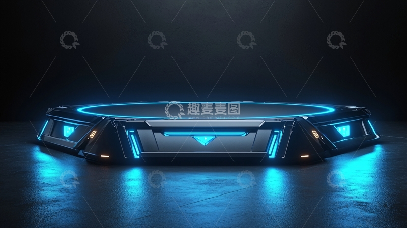 高清大图下载【趣麦麦图】科技感蓝色舞台