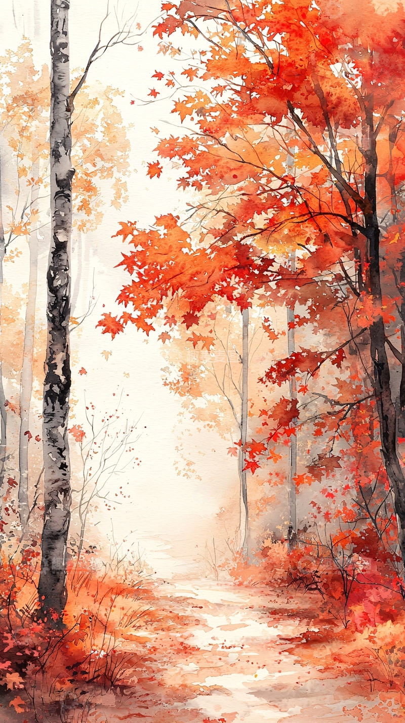 高清大图下载【趣麦麦图】秋季森林小路