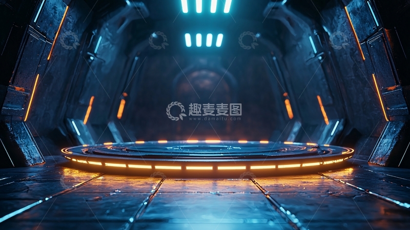 高清大图下载【趣麦麦图】未来科技感圆形舞台