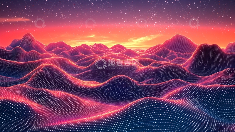 高清大图下载【趣麦麦图】梦幻般粉色山峦