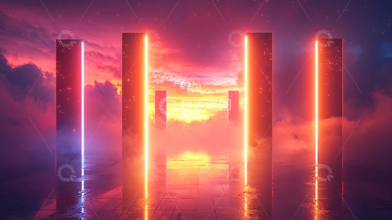 高清大图下载【趣麦麦图】梦幻光柱