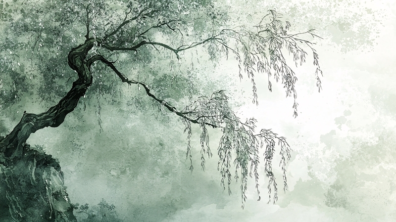 高清大图下载【趣麦麦图】雾中垂柳