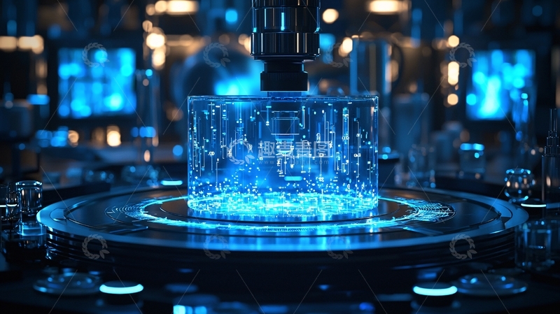 高清大图下载【趣麦麦图】蓝色科技感实验室