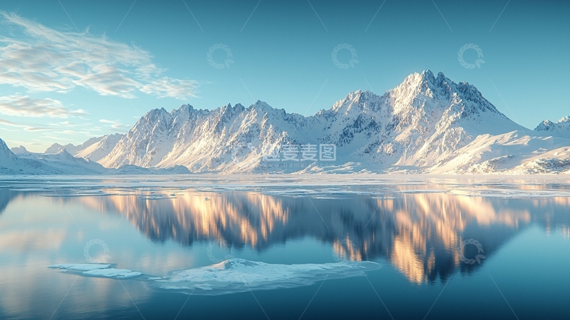 高清大图下载【趣麦麦图】雪山倒影