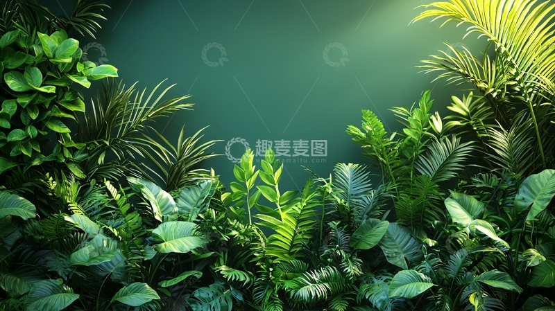 高清大图下载【趣麦麦图】热带雨林植物背景图