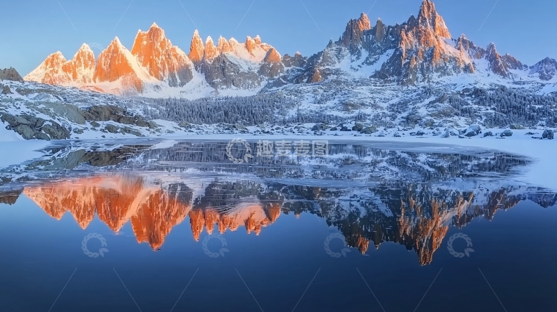 高清大图下载【趣麦麦图】雪山倒影