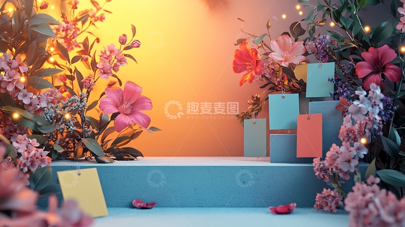 高清大图下载【趣麦麦图】温暖色调花卉背景