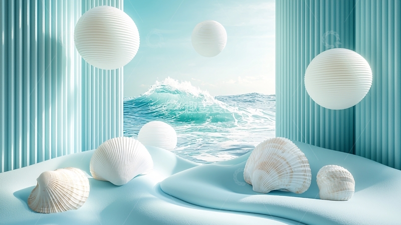高清大图下载【趣麦麦图】轻盈梦幻海洋意境图