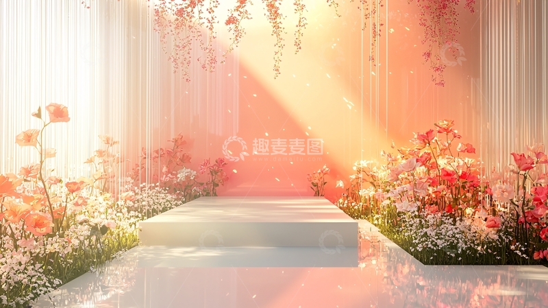 高清大图下载【趣麦麦图】粉色花卉背景