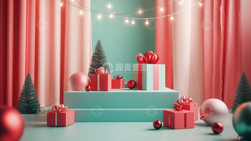 高清大图下载【趣麦麦图】圣诞节礼物场景