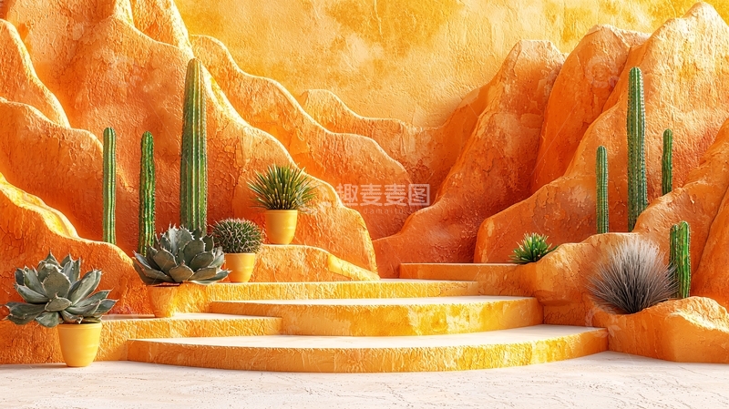 高清大图下载【趣麦麦图】橙色沙漠背景