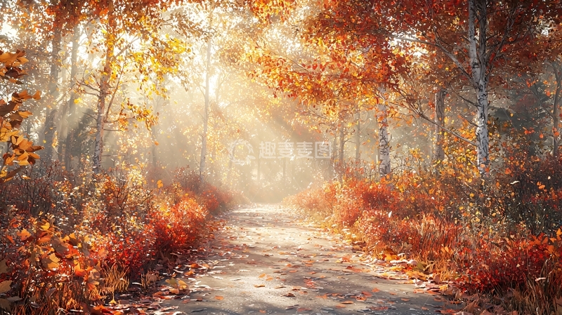 高清大图下载【趣麦麦图】秋日森林小路