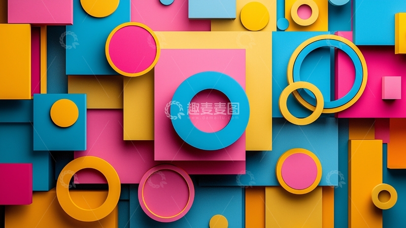 高清大图下载【趣麦麦图】彩色几何图形背景