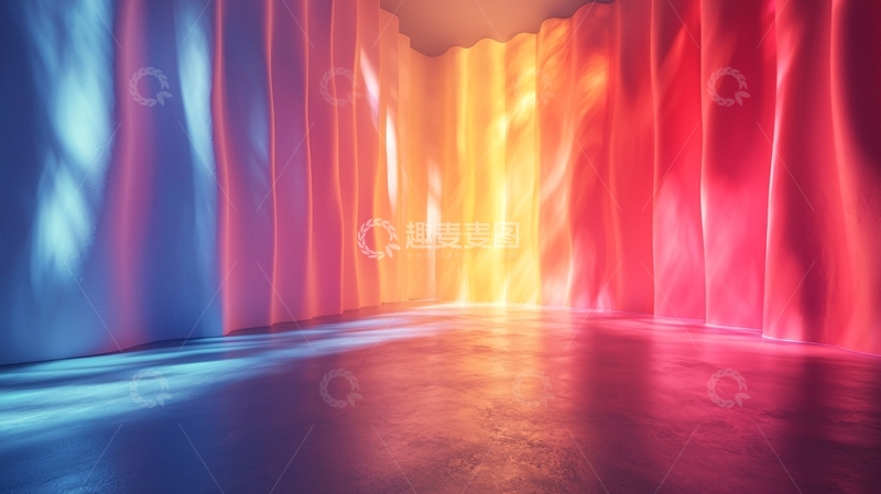高清大图下载【趣麦麦图】彩色光影走廊